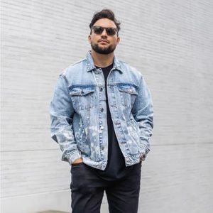 H&M bleached denim jacket